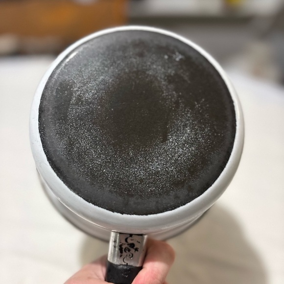 Vintage set of 4 White Floral Saucepans, Pans and Pots with Brown Handle - Picture 4 of 16